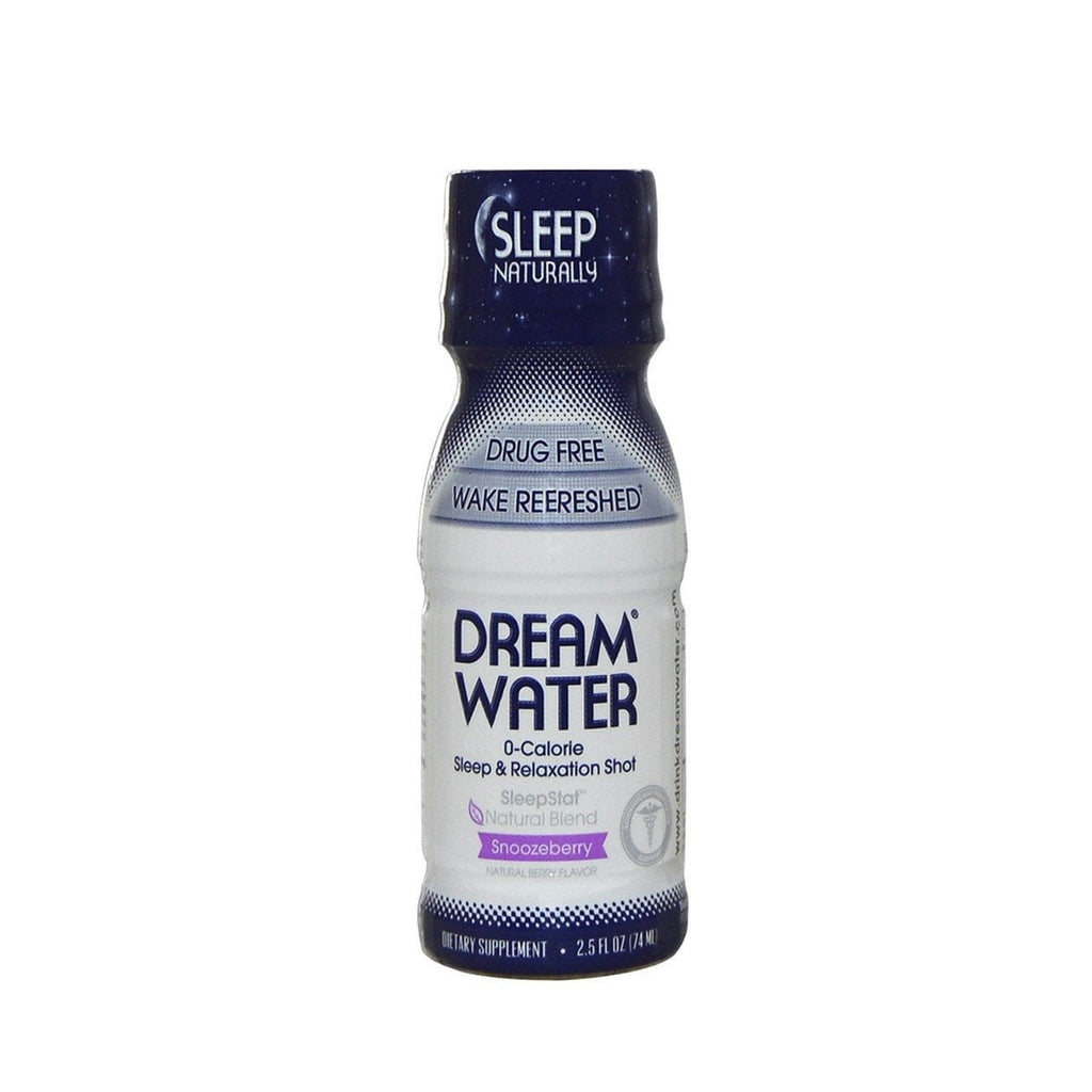 Dream Water Natural Sleep & Relaxation Aid Shot, 0 Calorie, GABA, MELATONIN, 5-HTP, 2.5oz Shot, Snoozeberry, 12 Value Pack