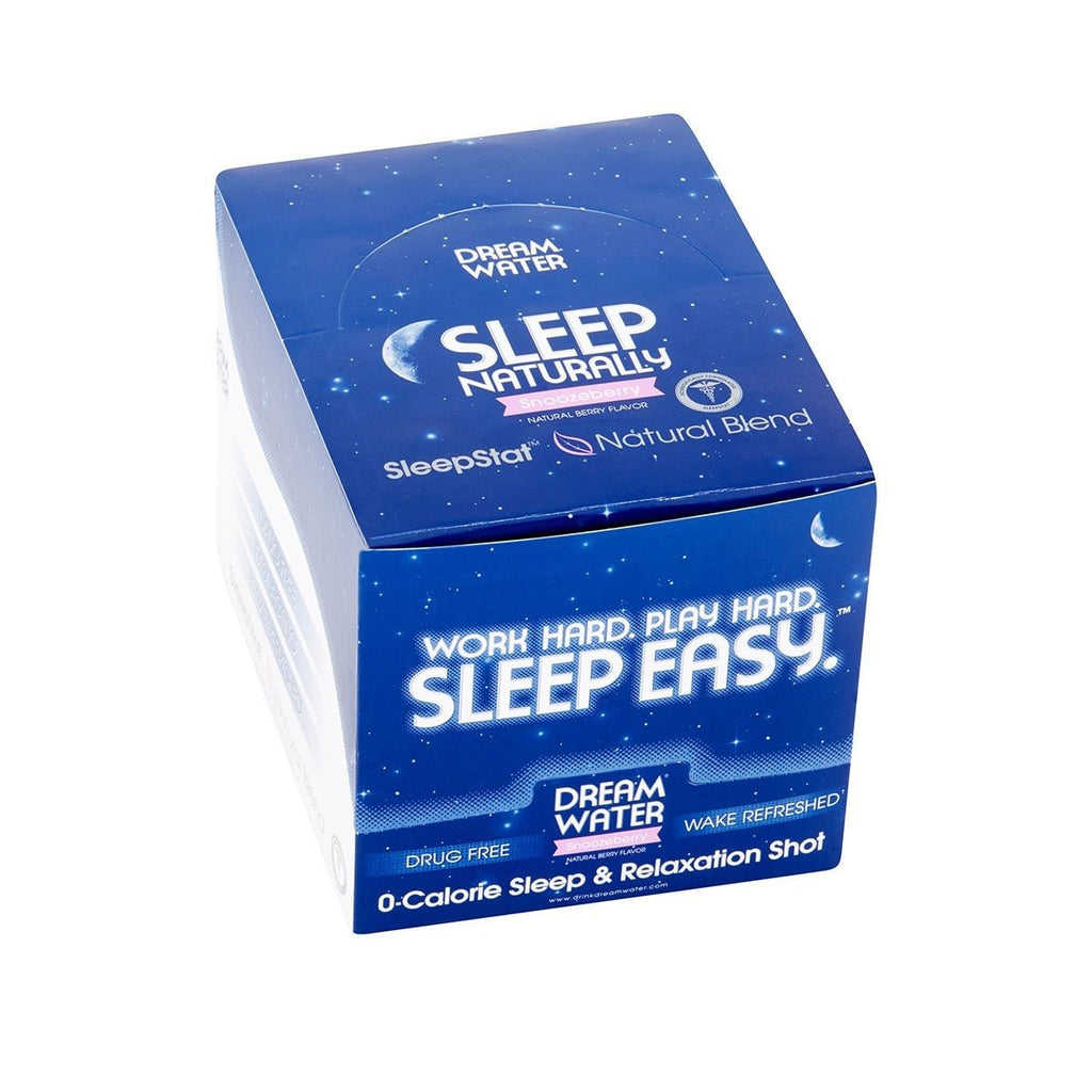 Dream Water Natural Sleep & Relaxation Aid Shot, 0 Calorie, GABA, MELATONIN, 5-HTP, 2.5oz Shot, Snoozeberry, 12 Value Pack