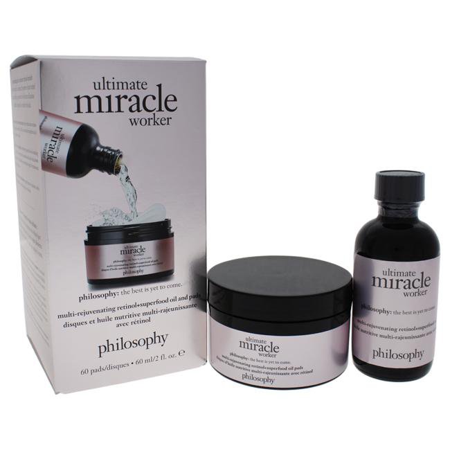 Ultimate Miracle Worker by Philosophy for Unisex - 2 Pc Set 2oz Multi-Rejuvenating Retinol and Superf